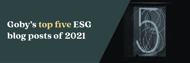 Goby's top five ESG blog posts of 2021